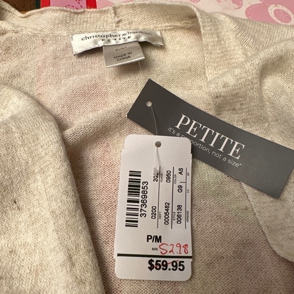 Christopher & Banks PM Petite medium Open Striped Lightweight Cardigan NWT - Picture 6 of 6